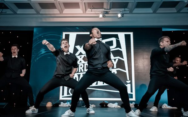 Professional corporate event entertainers performing at a Dublin
business event